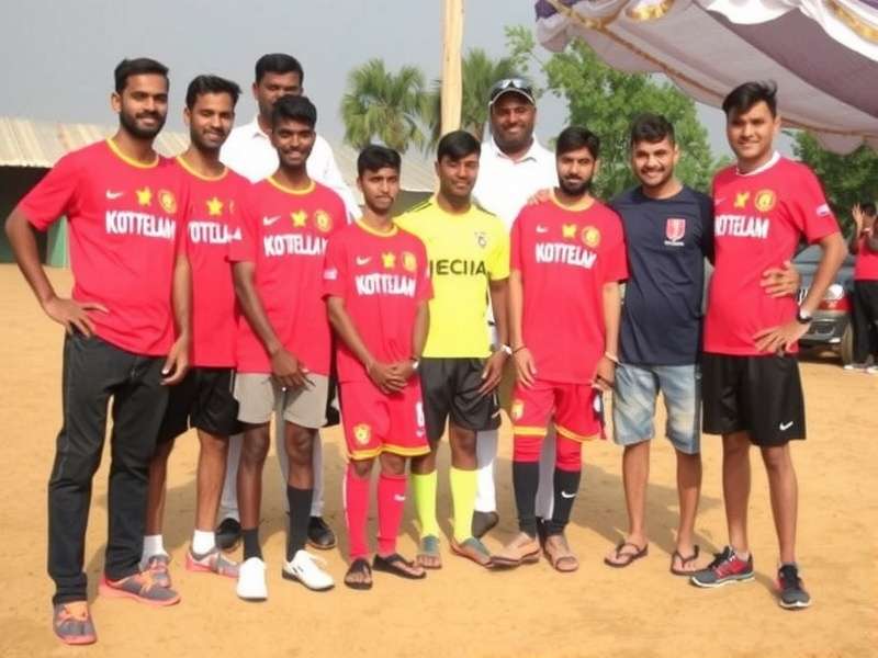 Football team training at sunset